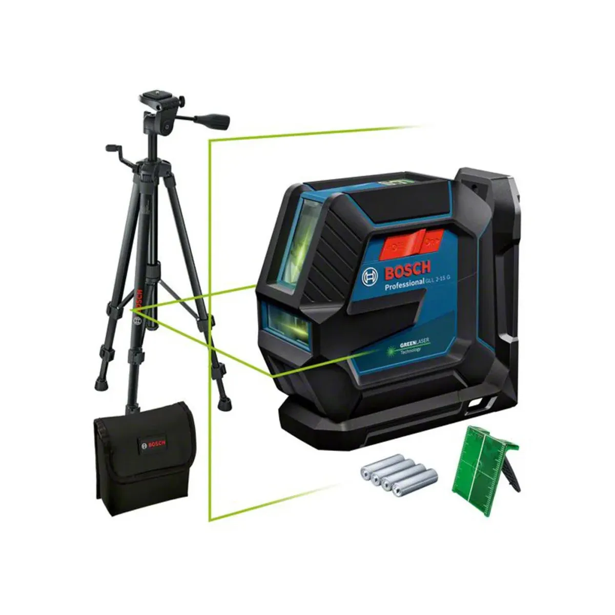Bosch GLL 2-15 G Professional Line Laser With Universal Mount & Tripod Precision Alignment Tool 0601063W01