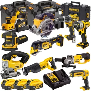 Dewalt 18V 10 Piece Power Tool Kit with 3 x 5.0Ah Battery & Charger T4TKIT-5426