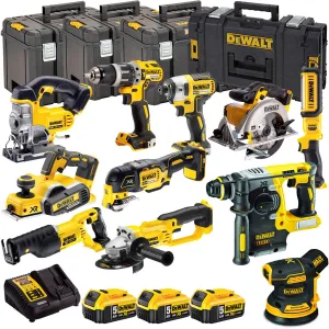 Dewalt 18V 11 Piece Power Tool Kit with 3 x 5.0Ah Batteries T4TKIT-489
