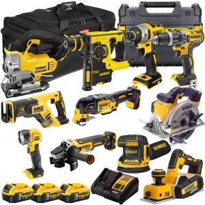 Dewalt 18V 11 Piece Power Tool Kit with 3 x 5.0Ah Battery & Charger T4TKIT-9613