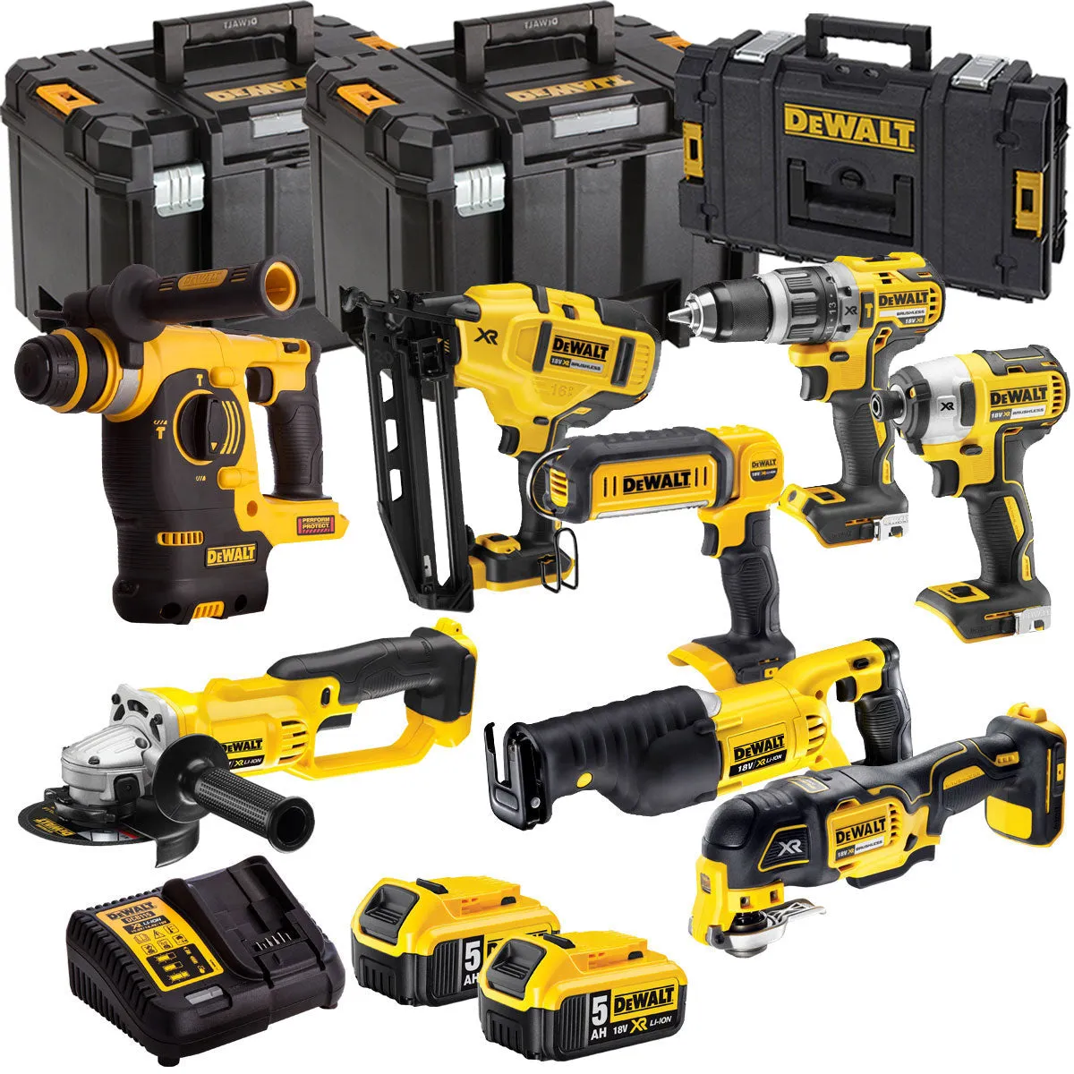 Dewalt 18V 8 Piece Power Tool Kit with 2 x 5.0Ah Batteries T4TKIT-868