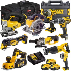 Dewalt 18V 9 Piece Power Tool Kit with 3 x 5.0Ah Battery & Charger T4TKIT-9714