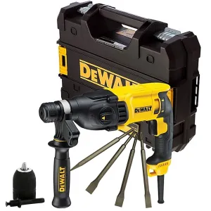 Dewalt D25133K 3 Mode SDS  Rotary Hammer 240V with 4 Piece Chisel Set   Keyless Chuck
