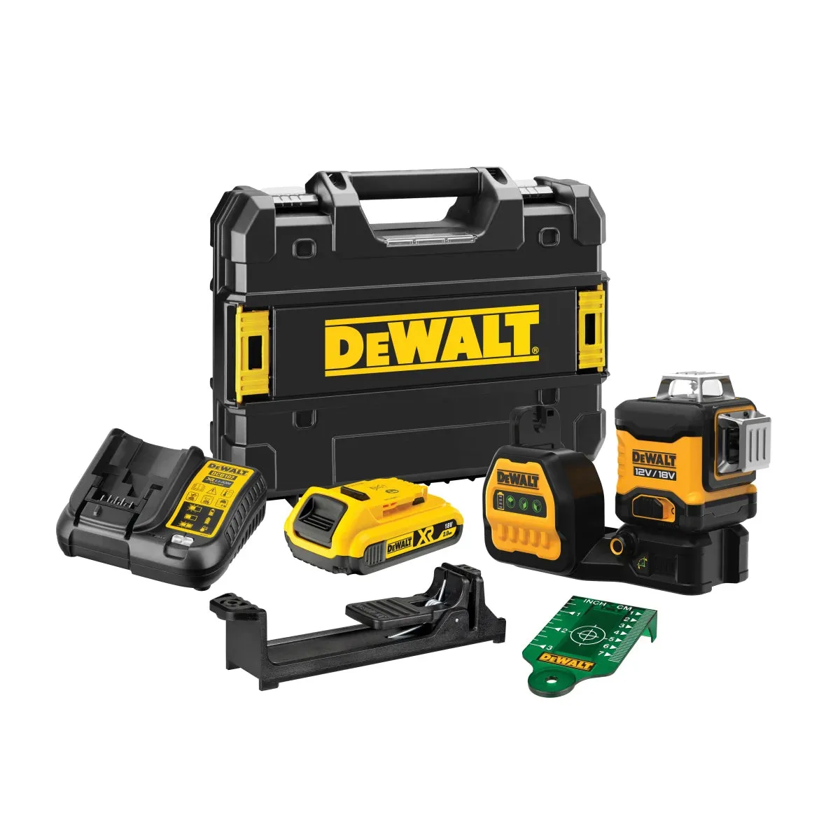 Dewalt DCE089D1G18 12/18V Green Multi-Line Laser 3 x 360 With 1 x 2.0Ah Battery Charger & Carry Case