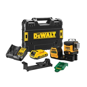 Dewalt DCE089D1G18 12/18V Green Multi-Line Laser 3 x 360 With 1 x 2.0Ah Battery Charger & Carry Case