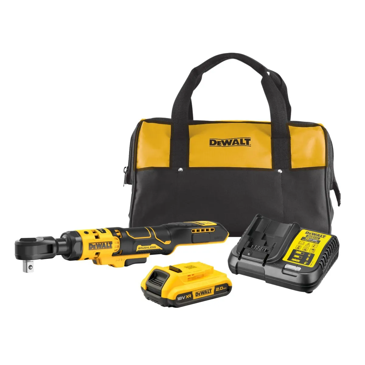 DeWalt DCF512D1 18V XR 1/2 Open Head Ratchet 1 X 2.0Ah Battery. Charger & Soft Tool Bag