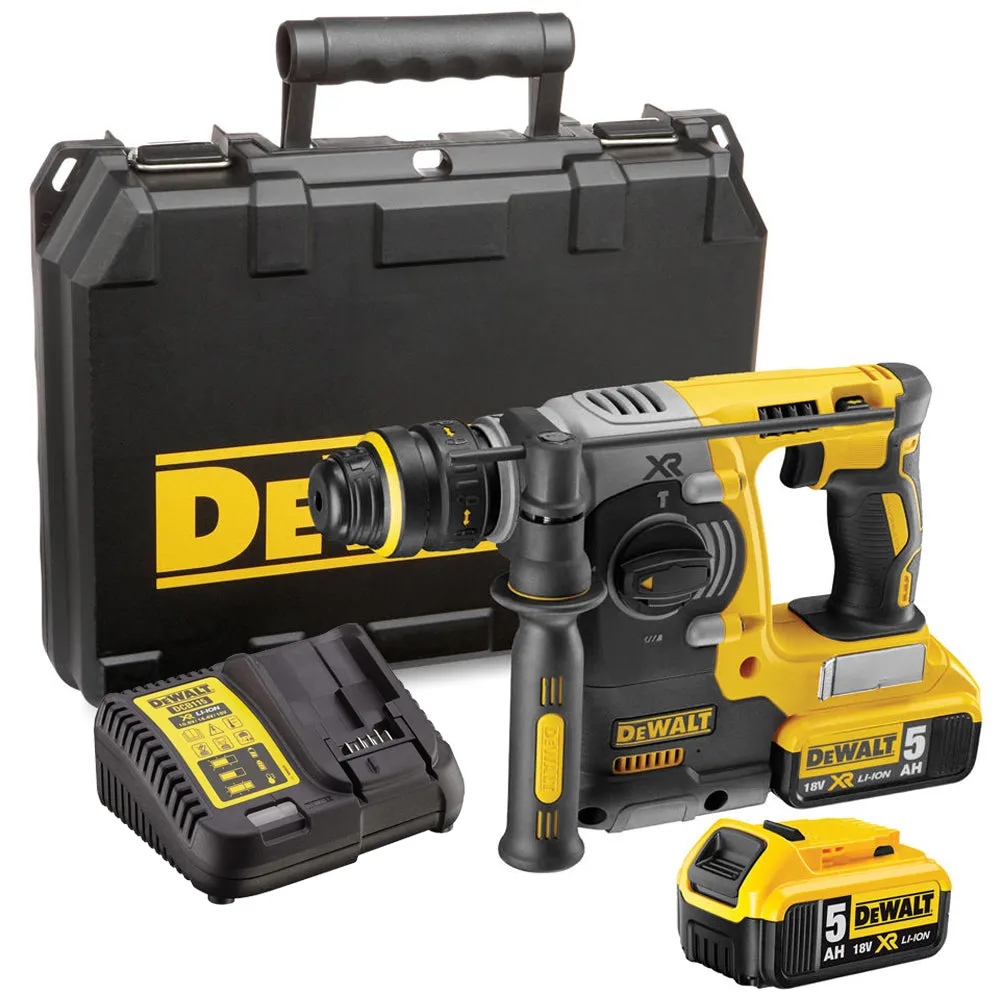 Dewalt DCH273P2 18V Brushless SDS  Hammer Drill with 2 x 5.0Ah Batteries. Charger & Case