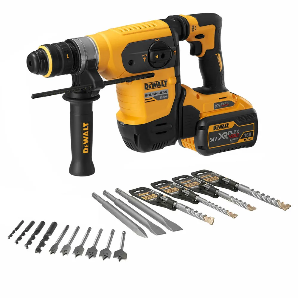 Dewalt DCH417X2 54V FlexVolt SDS Plus Rotary Hammer Drill with 2 x 9.0/3.0Ah Batteries Charger & Case