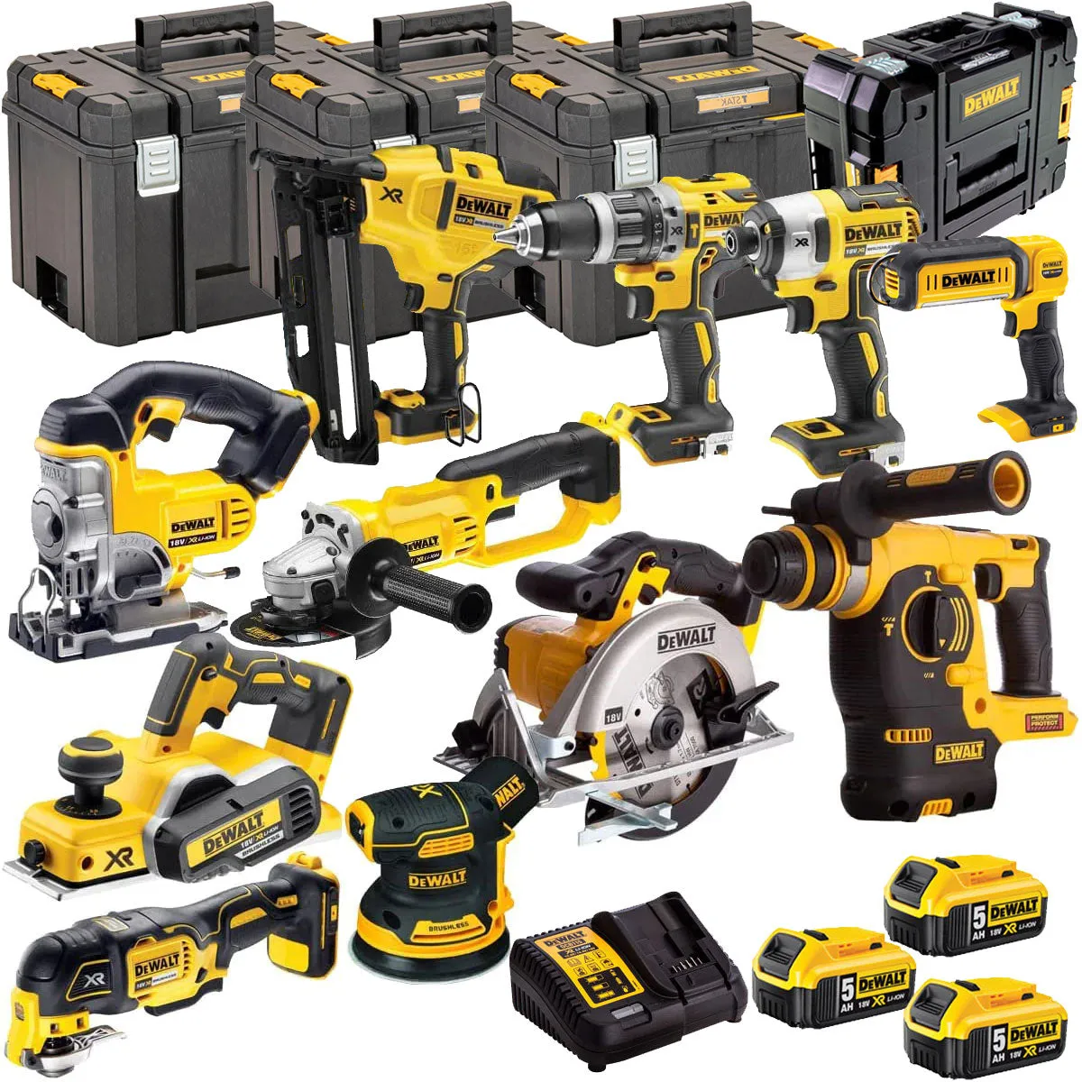 DeWalt DEWT4TKIT10 18V 11 Piece Power Tool Kit with 3 x 5.0Ah Battery