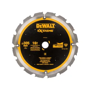 DeWalt DT1475QZ Extreme PCD Fibre Cement Saw Blade 305mm x 30mm. 16 Teeth for Precision Cutting
