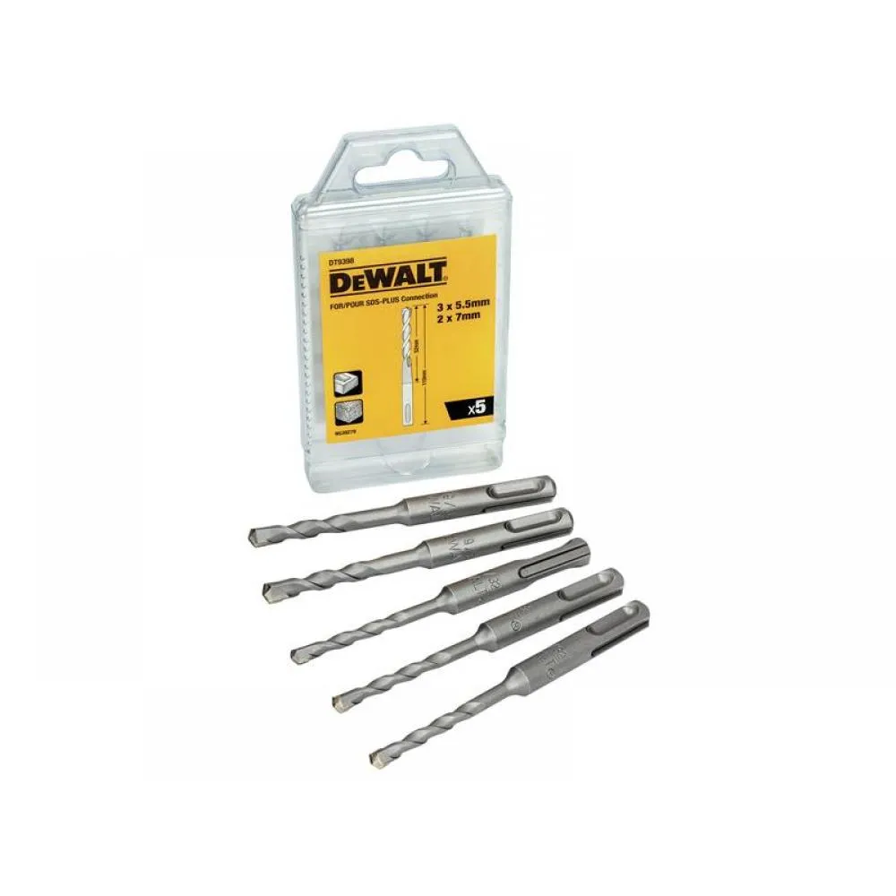 DeWalt SDS  Drill Bit Set 5 Piece DT9398M-QZ