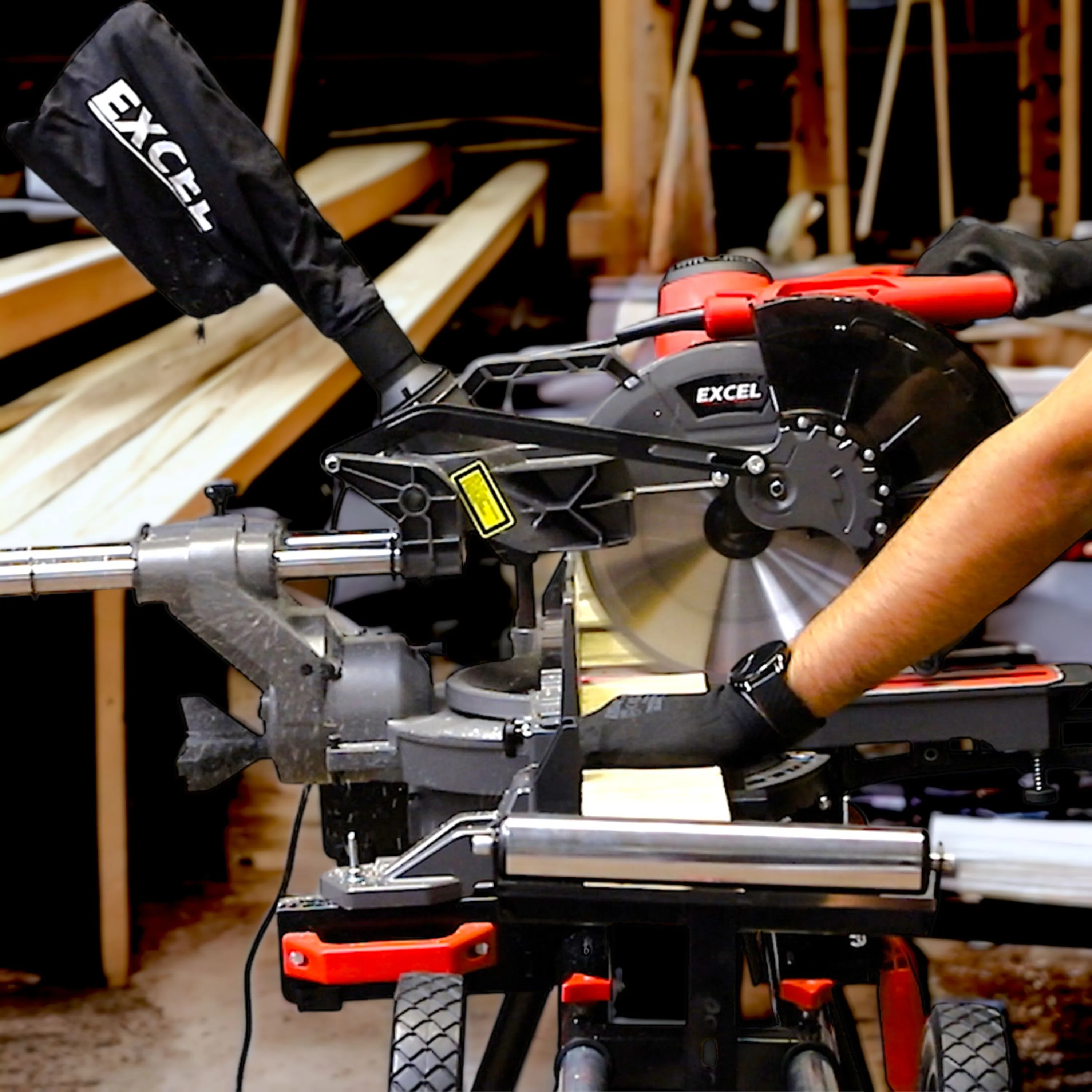 Excel 10 255mm Sliding Mitre Saw Double Bevel 2000W/240V with Laser