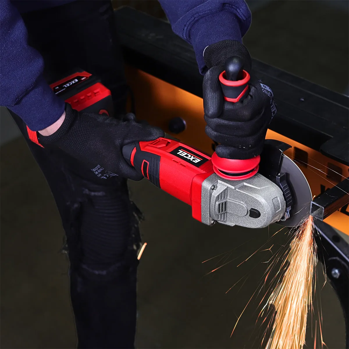 Excel 18V Cordless Angle Grinder 115mm with 1 x 4.0Ah Battery & Charger EXL555B