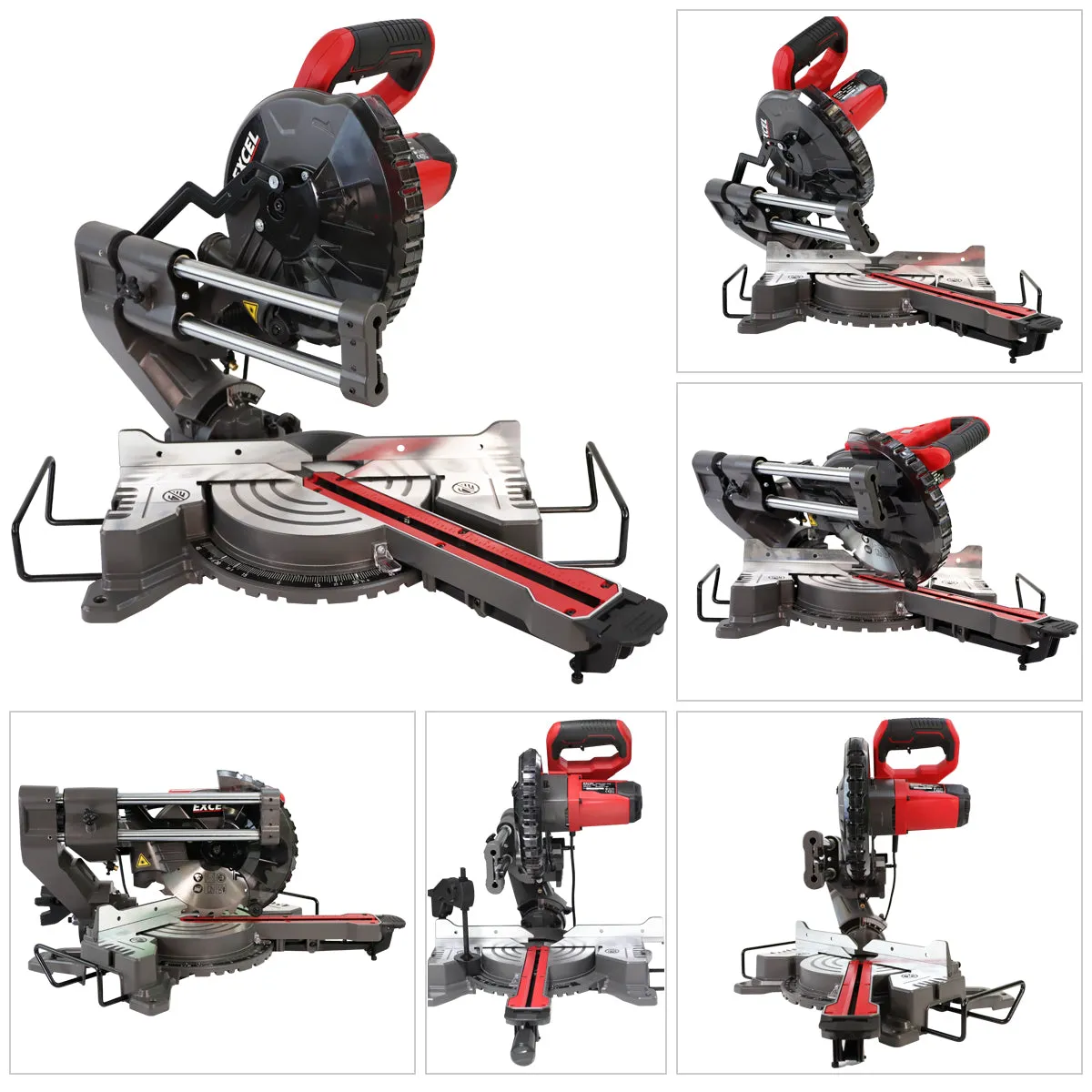 Excel 216mm Mitre Saw Large Base Laser 240V with Leg Stand Extra 1 x 24T Blade