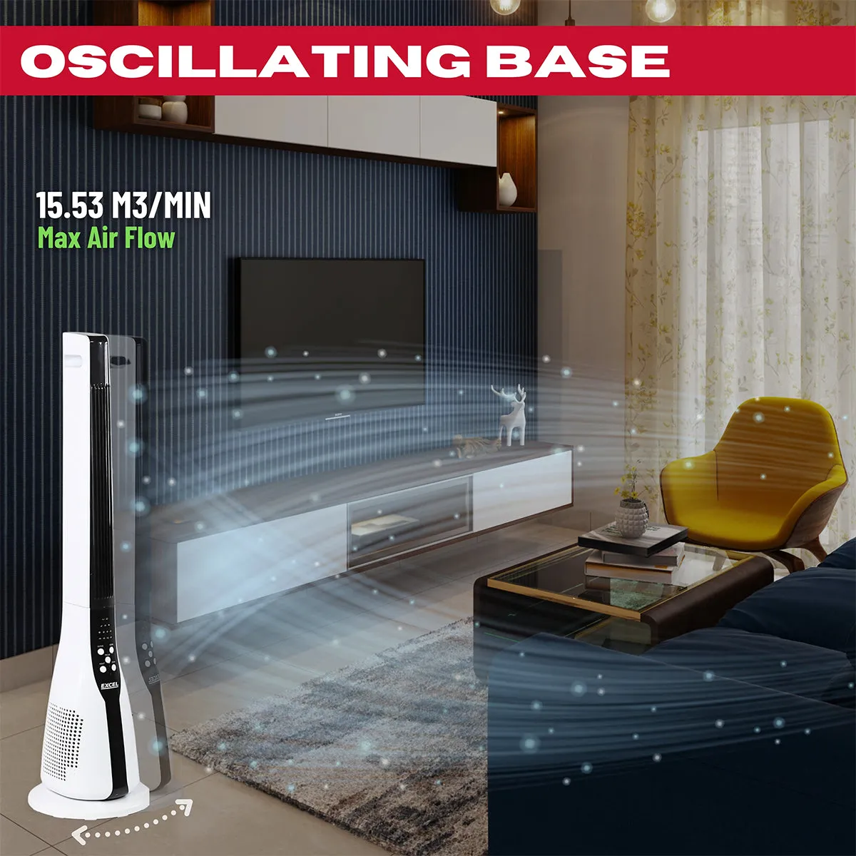 Excel 43 Tower Fan with Remote Control