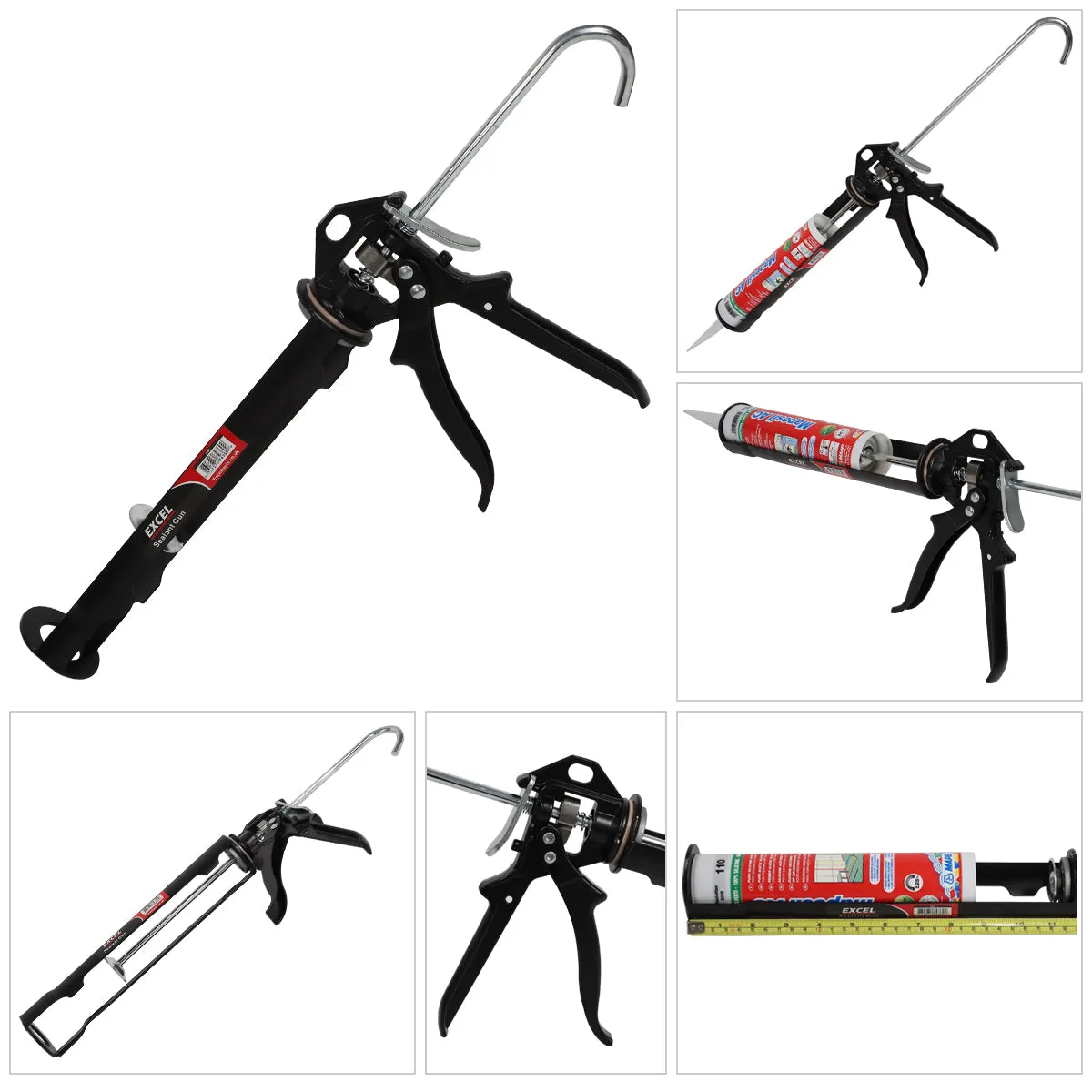 Excel Sealant Silicone Caulking Gun Heavy Duty. Adhesive Mastic Applicator