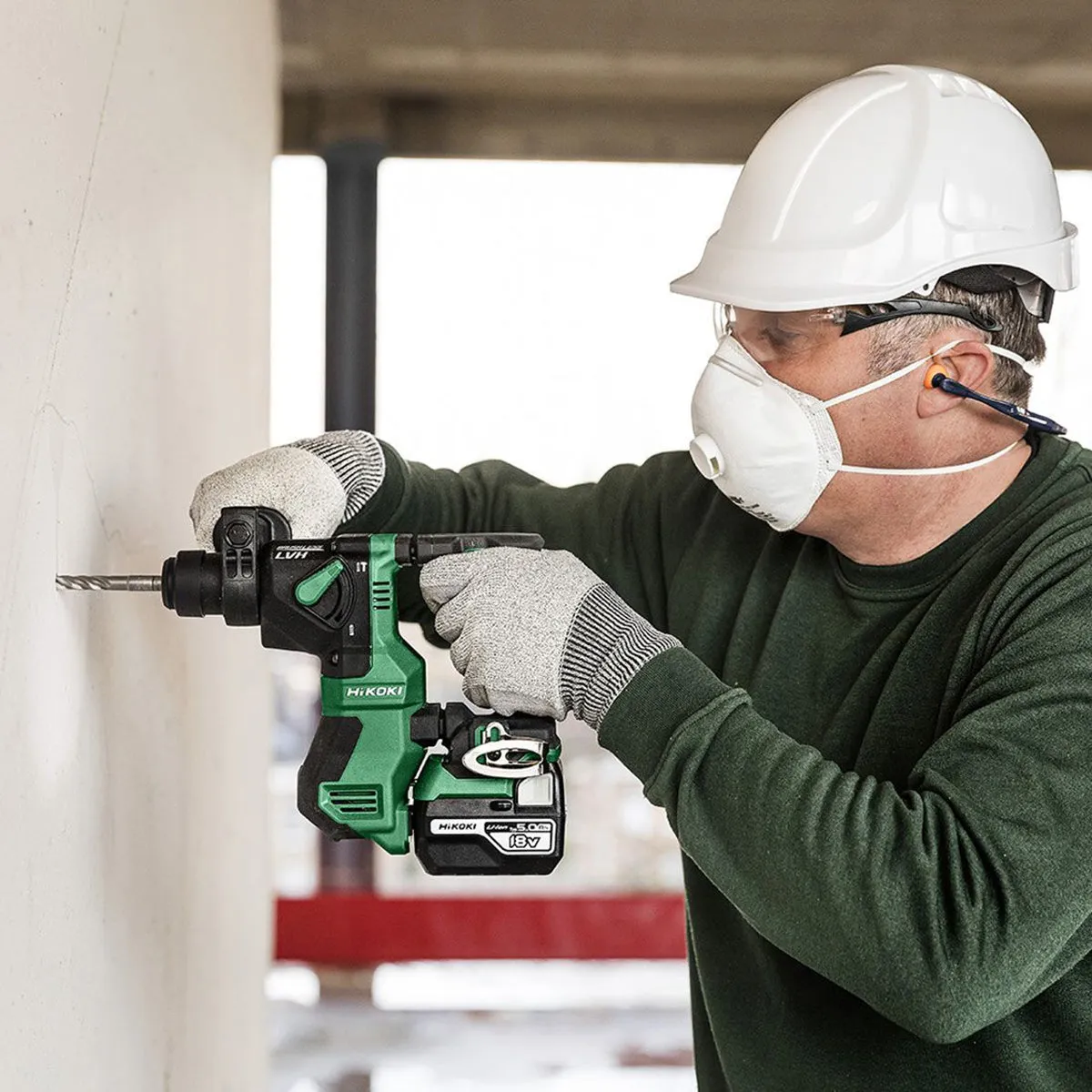 Hikoki DH18DPAJ3Z 18V Brushless SDS  Rotary Hammer Drill with 1 x 2.5Ah/5.0Ah Battery & Charger