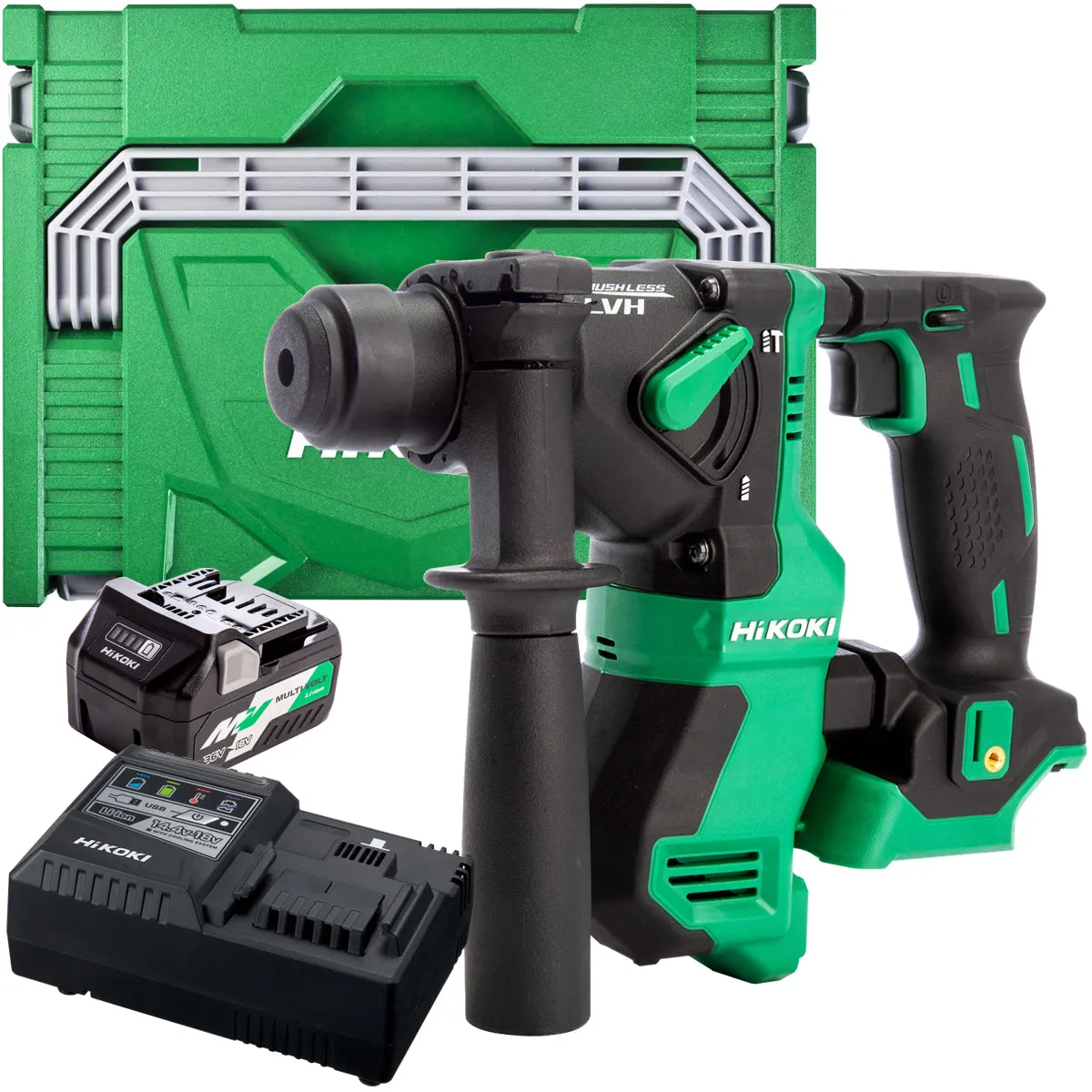 Hikoki DH18DPAJ3Z 18V Brushless SDS  Rotary Hammer Drill with 1 x 2.5Ah/5.0Ah Battery & Charger