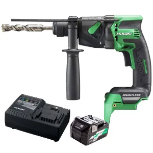 Hikoki DH18DPBJ4Z 18V Brushless SDS  Rotary Hammer Drill with 1 x 2.5Ah/5.0Ah Battery & Charger