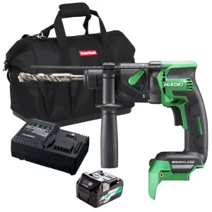 Hikoki DH18DPBJ4Z 18V Brushless SDS  Rotary Hammer Drill with 1 x 2.5Ah/5.0Ah Battery Charger & Bag