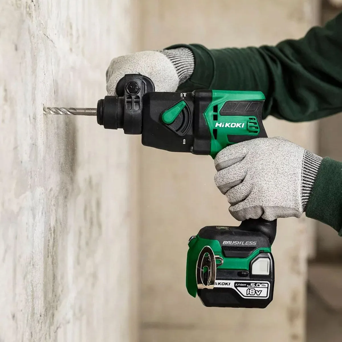 Hikoki DH18DPBJ4Z 18V Brushless SDS  Rotary Hammer Drill with 1 x 2.5Ah/5.0Ah Battery Charger & Bag