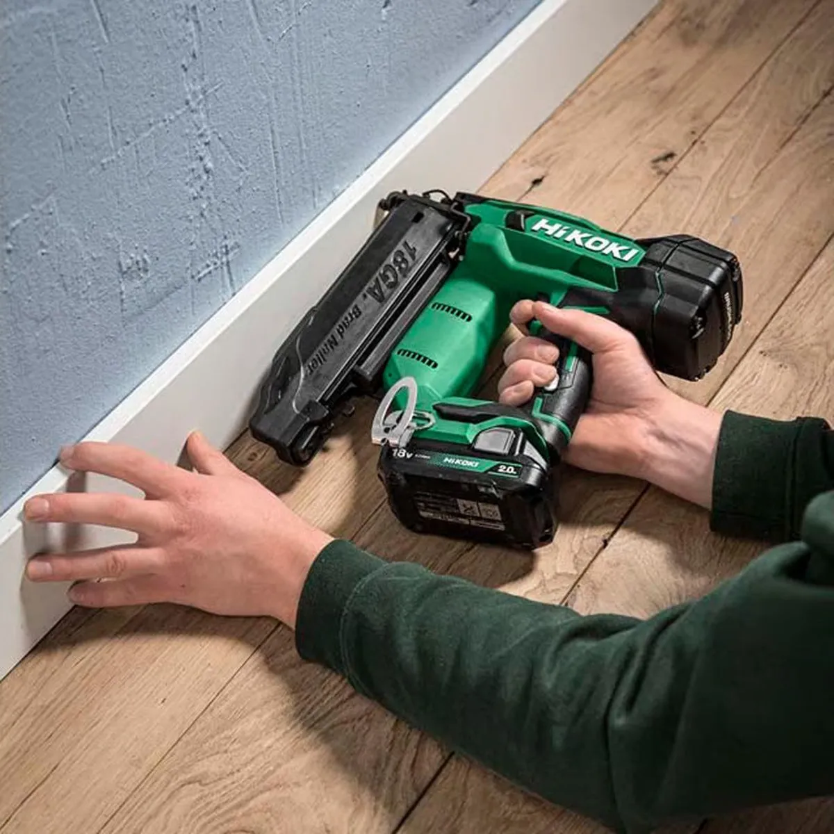 Hikoki NT1850DFJXZ 18V Brushless 18G Brad Nailer with 2 x 2.0Ah Batteries. Charger & Case