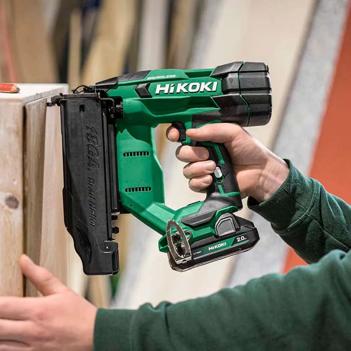 Hikoki NT1850DFJXZ 18V Brushless 18G Brad Nailer with 2 x 2.0Ah Batteries. Charger & Case