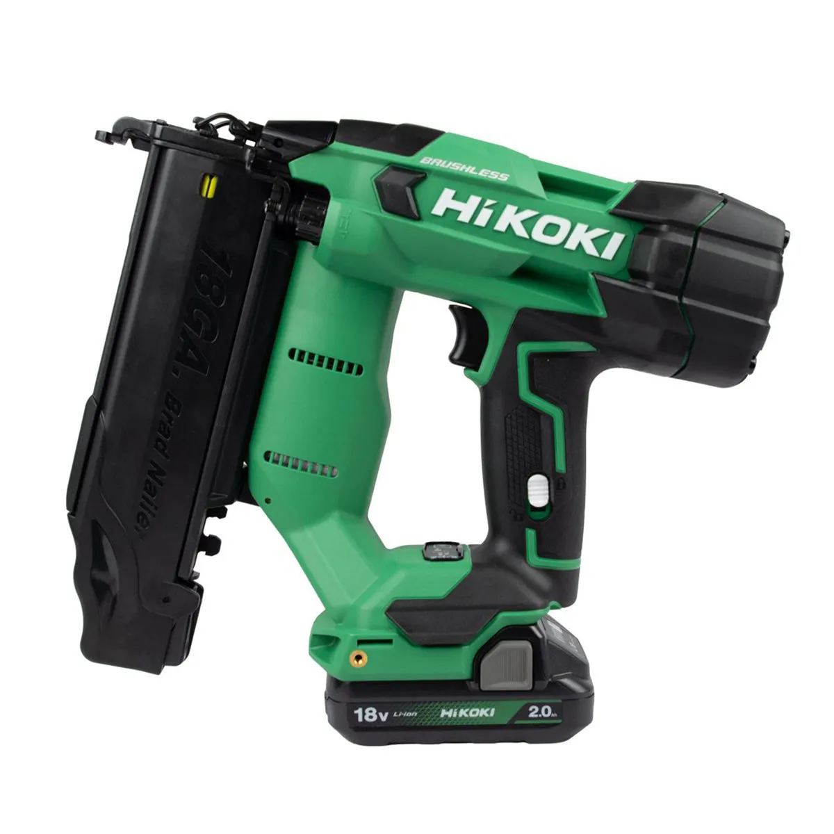 Hikoki NT1850DFJXZ 18V Brushless 18G Brad Nailer with 2 x 2.0Ah Batteries. Charger & Case