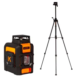 Kendo 25m Self-Levelling Laser Level 360 Bracket with Adjustable Tripod & Carry Bag