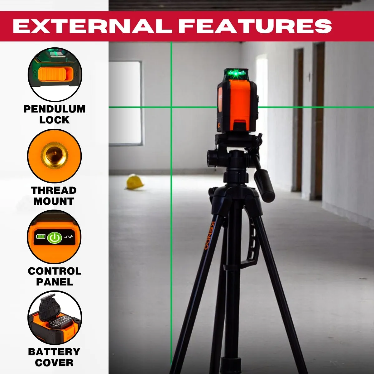 Kendo 25m Self-Levelling Laser Level with 360 Bracket