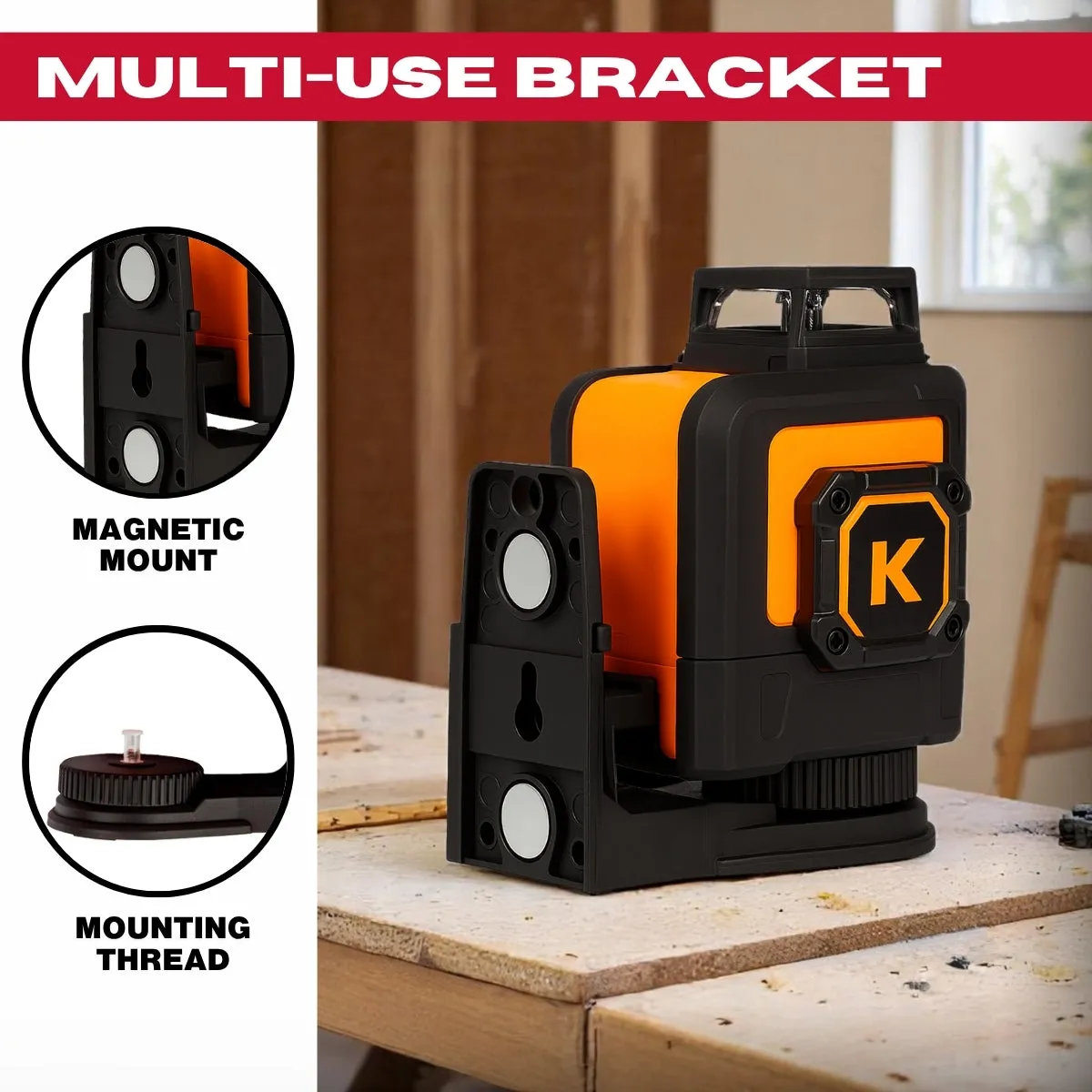 Kendo 25m Self-Levelling Laser Level with 360 Bracket