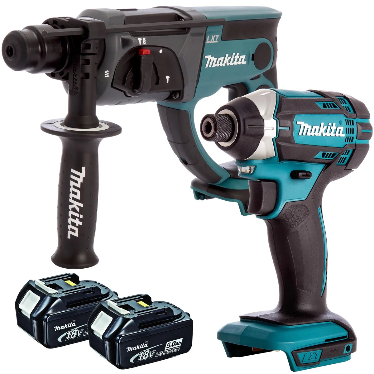 Makita 2 Piece 18V Kit SDS  Hammer   Impact Driver   2 x 5Ah Batteries