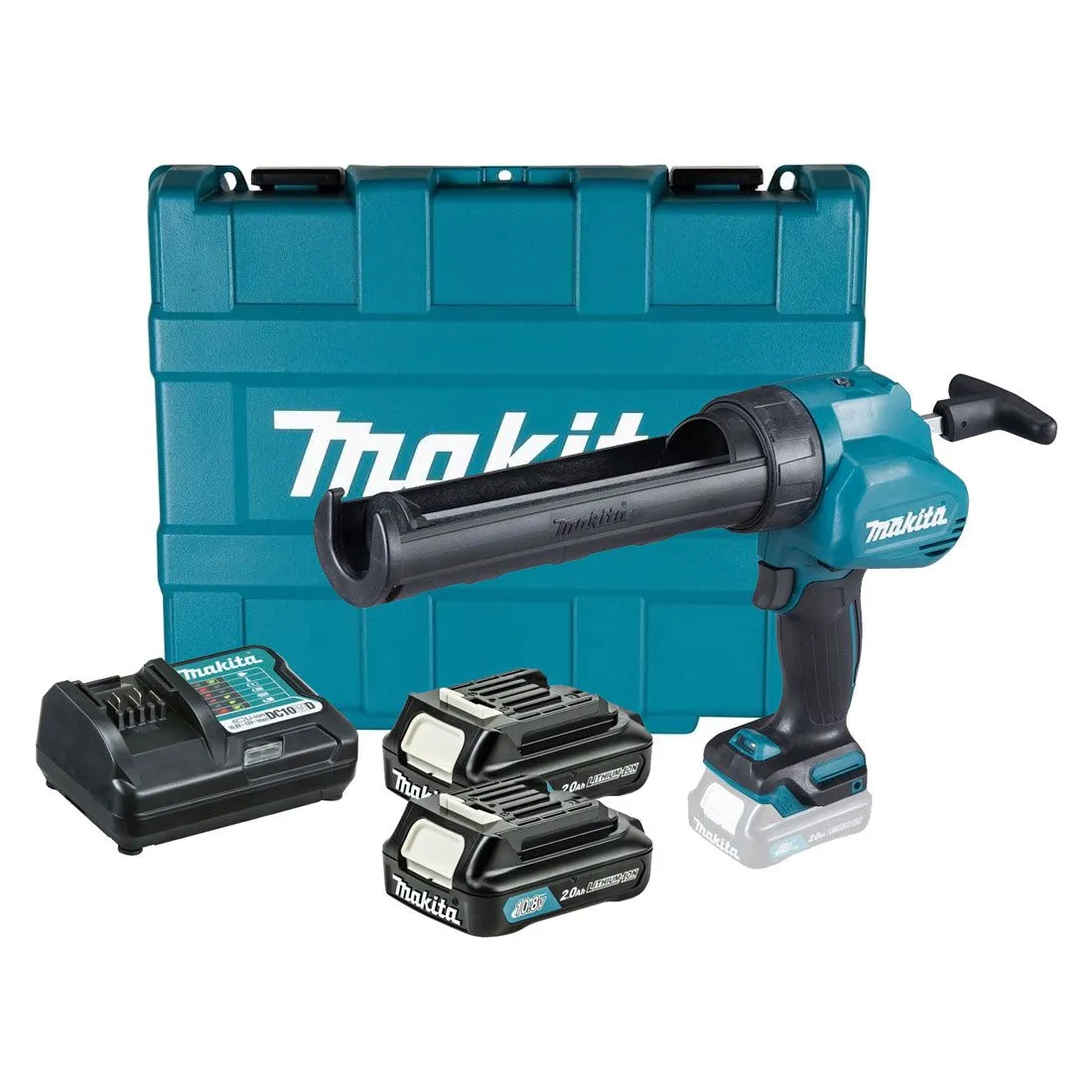 Makita CG100DWAEA 12Vmax CXT Caulking Gun With 2 x 2.0ah Batteries. Charger & Case