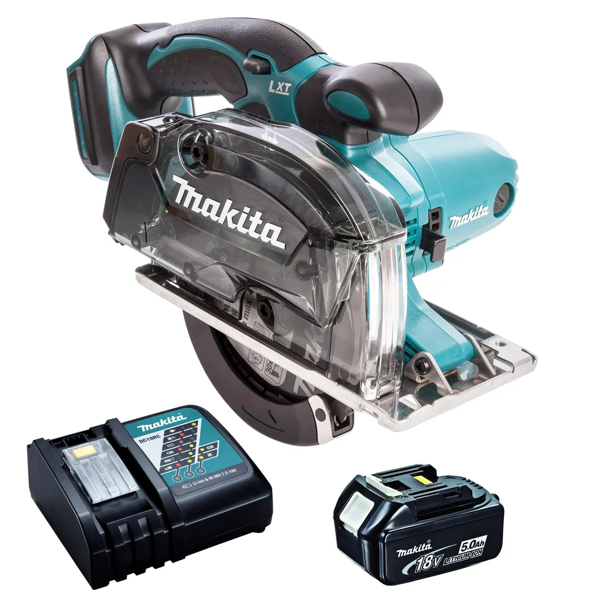 Makita DCS552Z 18V 136mm Metal Cut Saw With 1 x 5.0Ah Battery & Charger