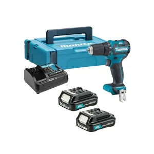 Makita DF332DSAJ 12V max CXT Drill Driver With 2 x 2.Ah Batteries. Charger & Case