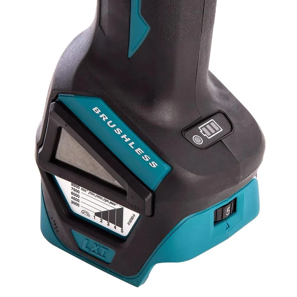 Makita DGA463Z 18V Brushless 115mm Angle Grinder with 1 x 5.0Ah Battery Charger & 18 Bag
