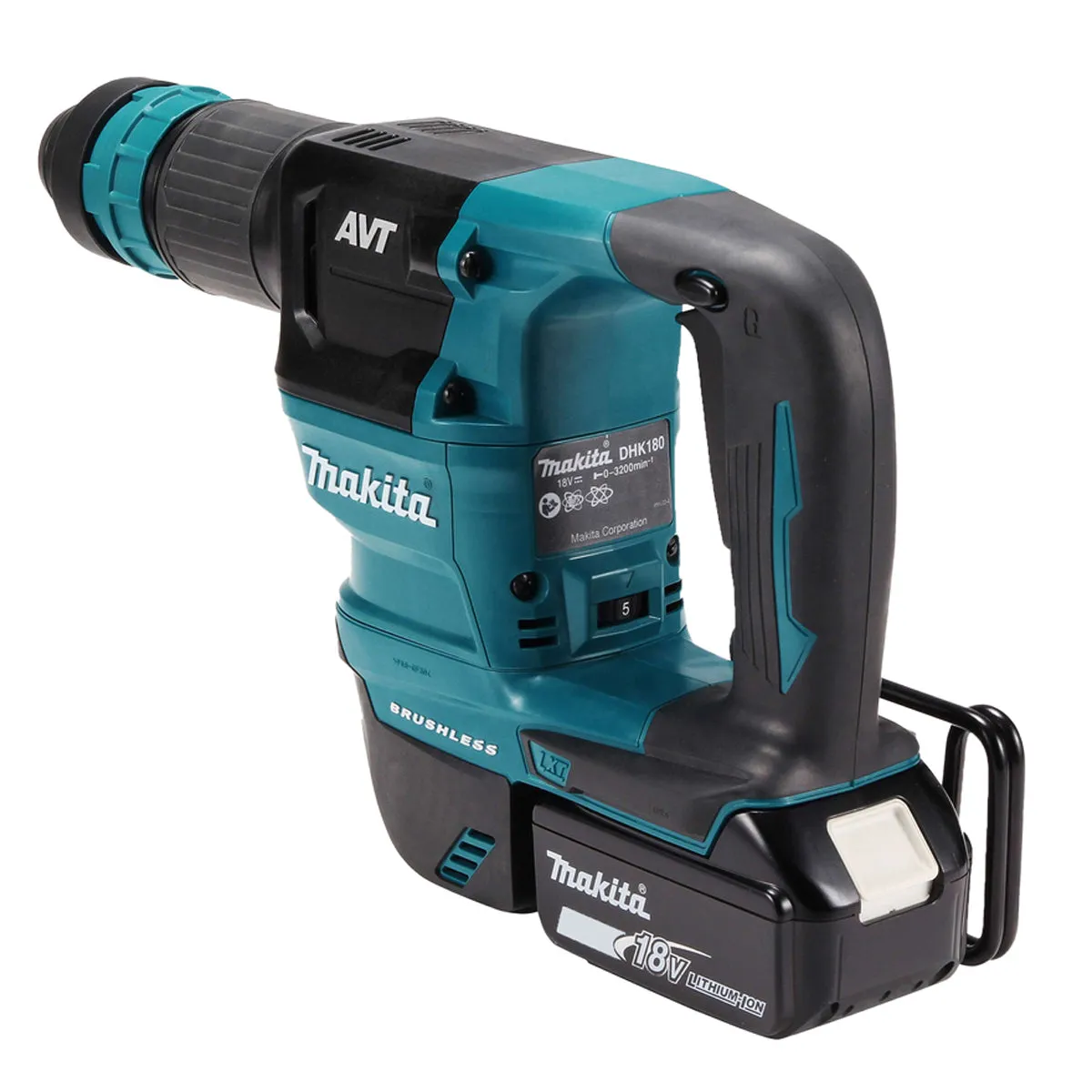 Makita DHK180RTJ 18V LXT Brushless SDS-PLUS Power Scraper With 2 x 5.0Ah Batteries. Charger In Case