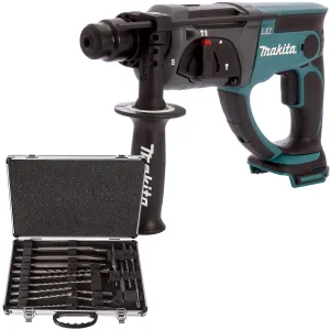 Makita DHR202Z 18V SDS  Rotary Hammer Drill   17 Piece Drill Bit Set