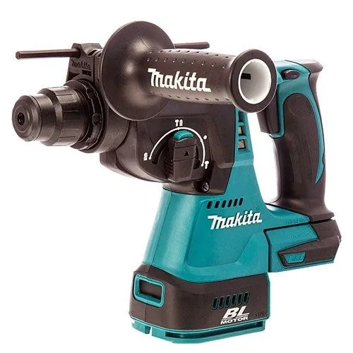 Makita DHR242Z 18V Brushless Hammer Drill & 4 Piece Chisel Set   Keyless Chuck