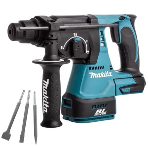 Makita DHR242Z 18V Brushless SDS  Rotary Hammer Drill with 3 Piece Chisel