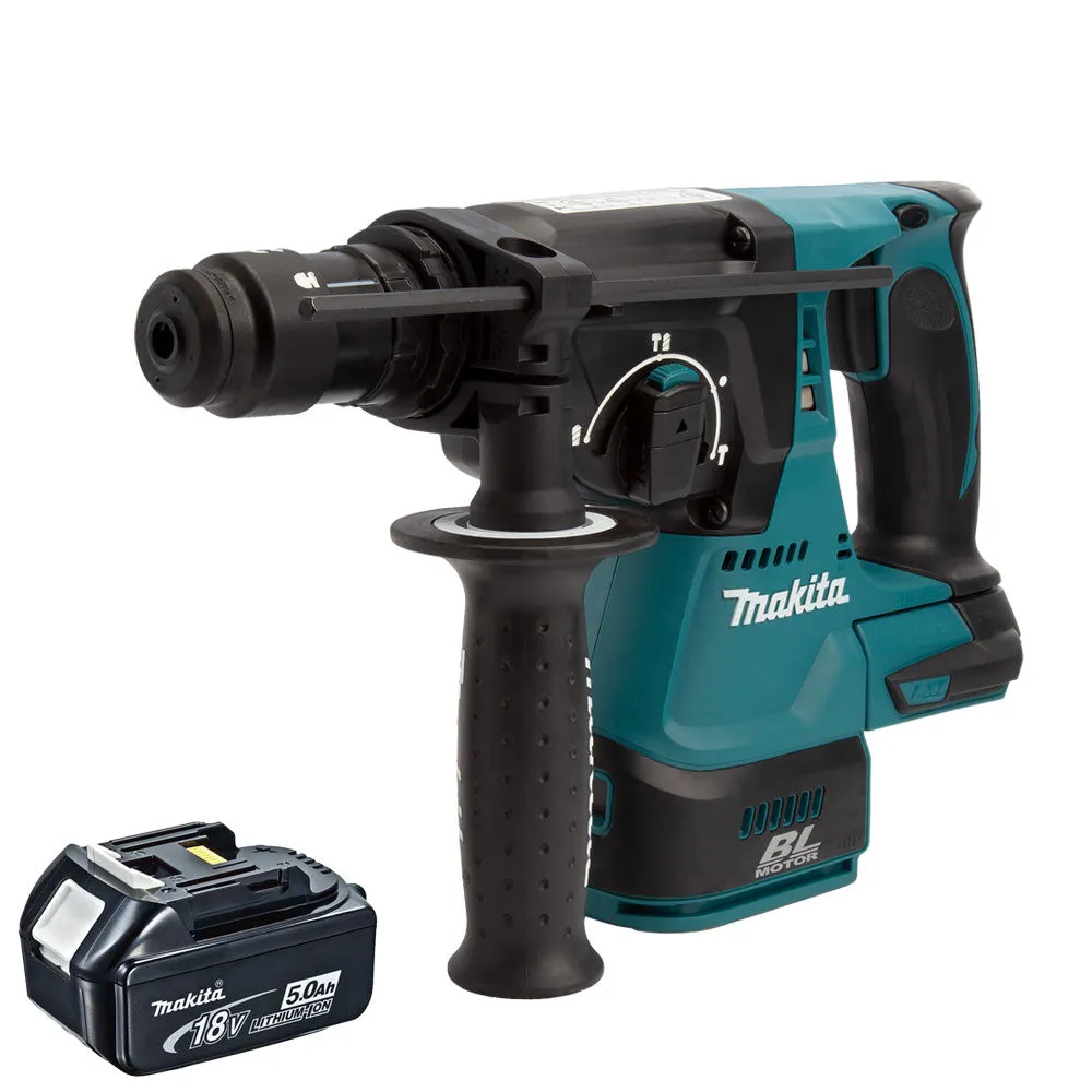 Makita DHR243Z 18V LXT Brushless 24mm SDS  Rotary Hammer Drill With 1 x 5.0Ah Battery