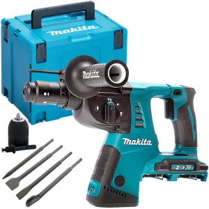 Makita DHR264ZJ 36V LXT SDS  Rotary Hammer Drill With 4 Piece Chisel Set   Keyless Chuck