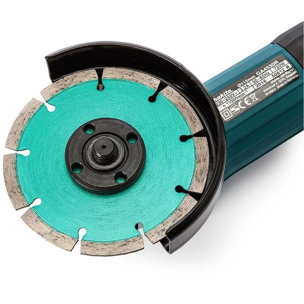 Makita GA4530RKD/2 115mm/4.5 Angle Grinder With Case & Diamond Blade 240V