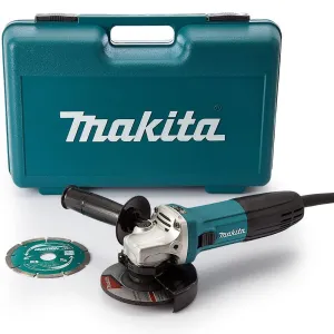 Makita GA4530RKD/2 115mm/4.5 Angle Grinder With Case & Diamond Blade 240V