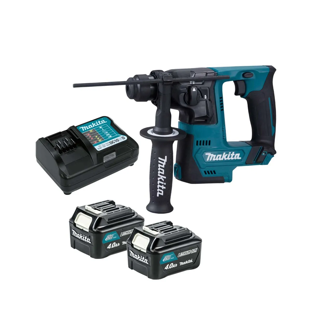 Makita HR140DWMJ 12V max CXT SDS-PLUS Rotary Hammer With 2 x 4.0Ah Batteries. Charger & Case
