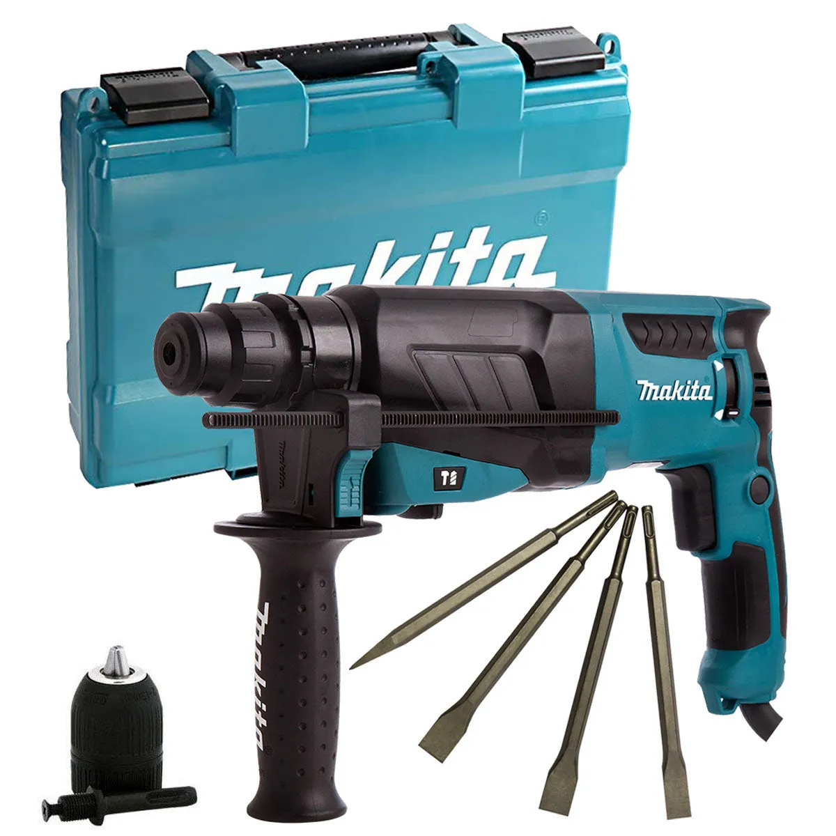 Makita HR2630/1 SDS  Rotary Hammer Drill 110V Chisels & Keyless Chuck