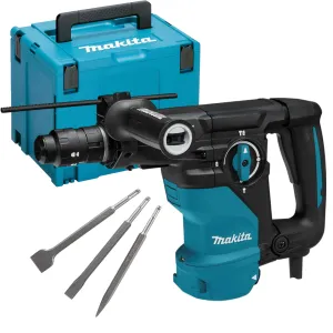 Makita HR3012FCJ/2 SDS  Rotary Hammer Drill 240V with 3 Piece Chisel