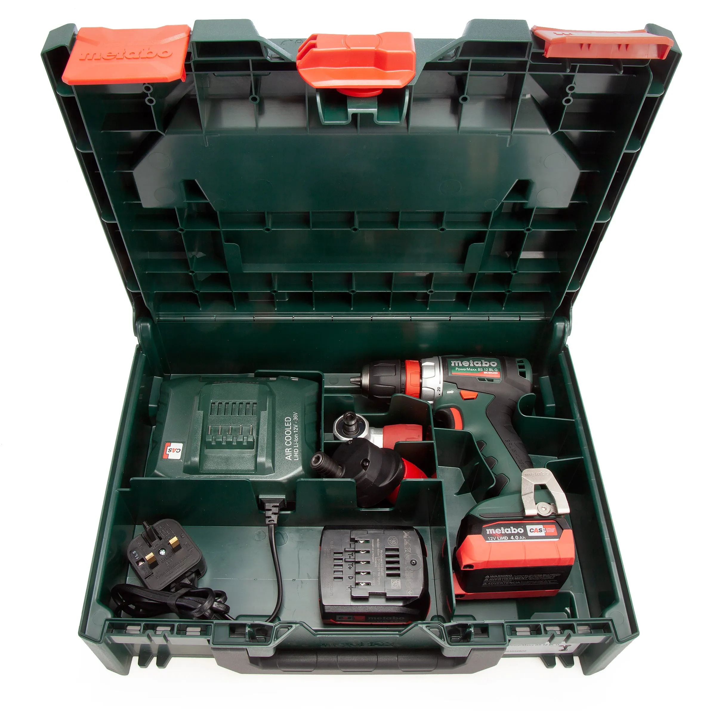 Metabo BS 12 BL Q 12V Brushless PowerMaxx Drill Driver with 2 x 4.0Ah Batteries. Charger & Case UK601039801