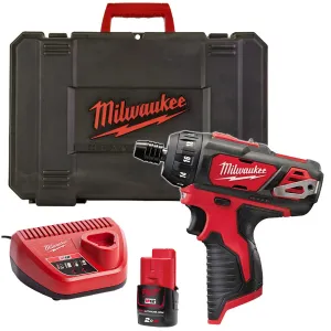 Milwaukee M12BD-0C 12V Sub Compact Screwdriver with 1 x 2.0Ah Battery & Charger