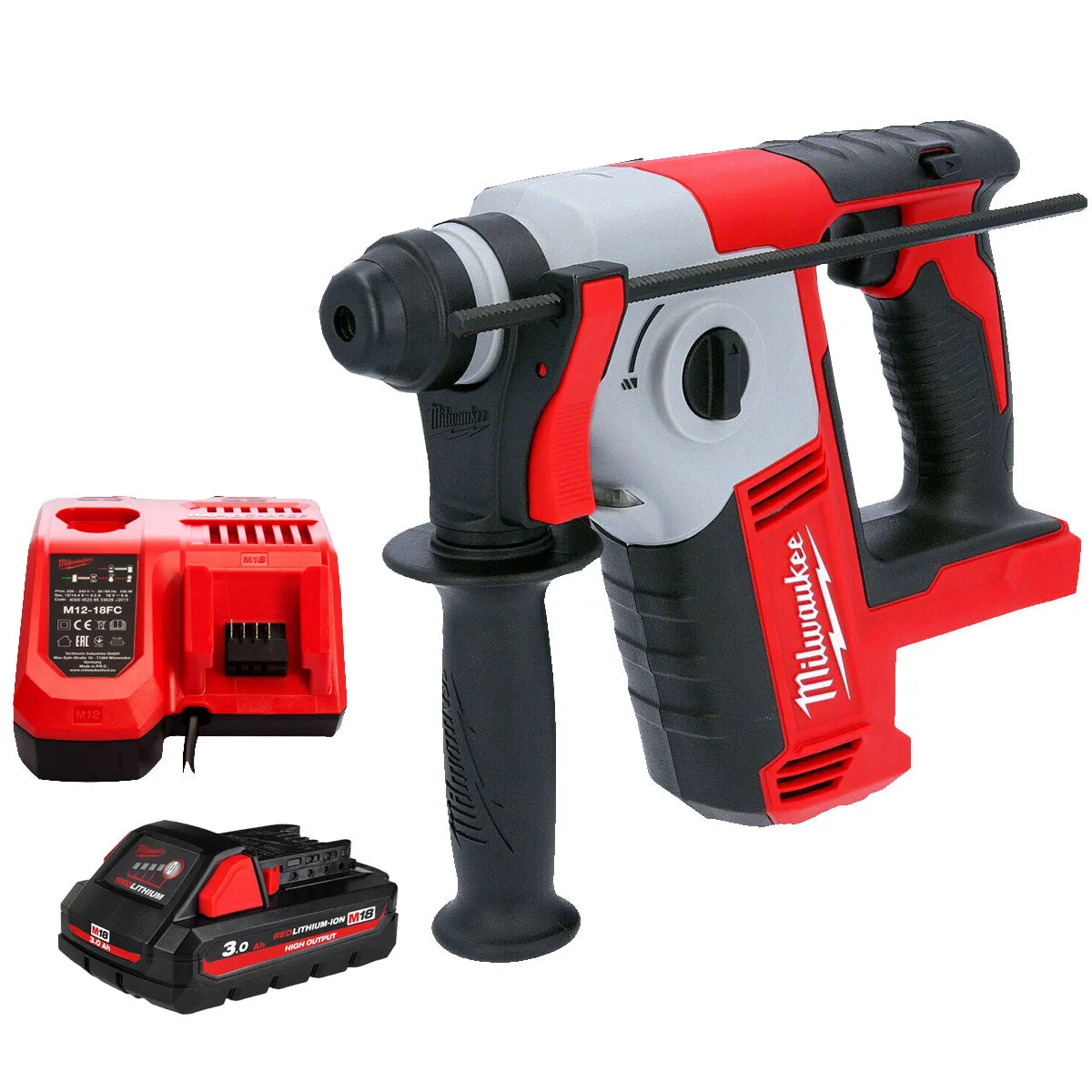 Milwaukee M18 BH-0 18V SDS  2 Mode Hammer Drill with 1 x 3.0Ah Battery & Charger